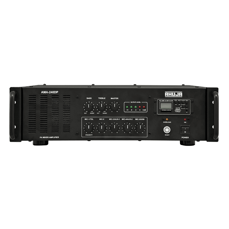 Ahuja MIXER AMPLIFIERS INSTALLATION PA MIXER AMPLIFIERS AMA-240DP 325 WATTS AC & 24V DC Operation