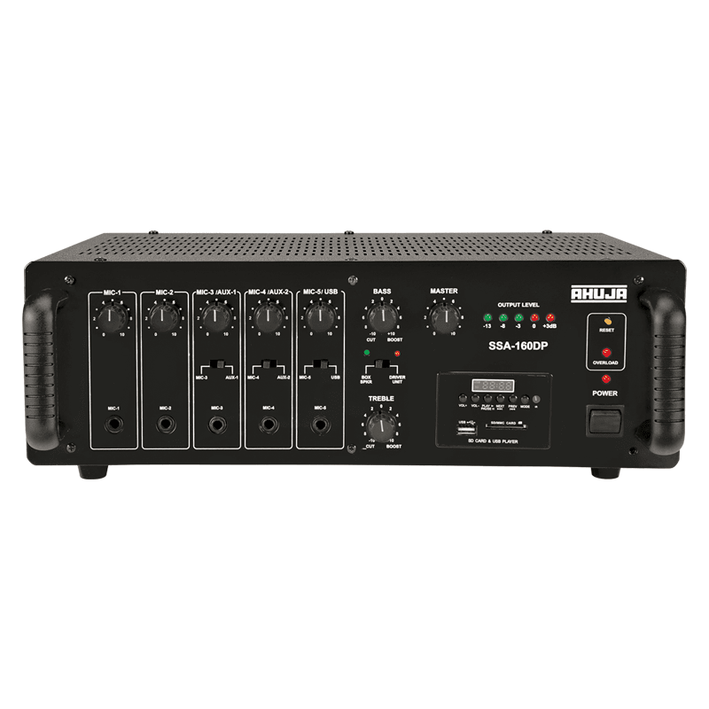 Ahuja SSA-160DP 160 WATTS WITH BUILT-IN DIGITAL PLAYER MEDIUM WATTAGE PA MIXER AMPLIFIER