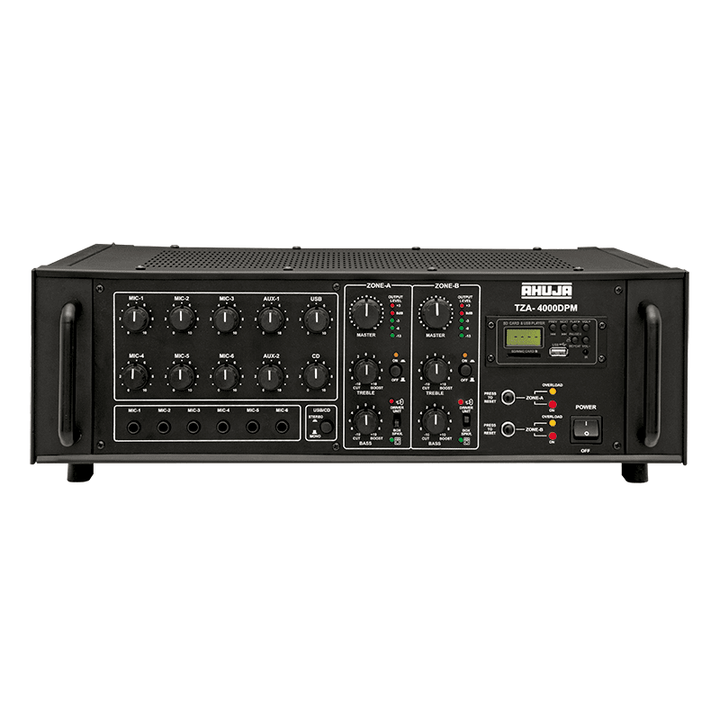 Ahuja TZA-4000®DPM 400 WATTS WITH BUILT-IN DIGITAL PLAYER 2 ZONE PA MIXER AMPLIFIER